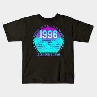 Vintage 1996 Birthday 25th Vaporwave Aesthetic Sunset Palm Kids T-Shirt